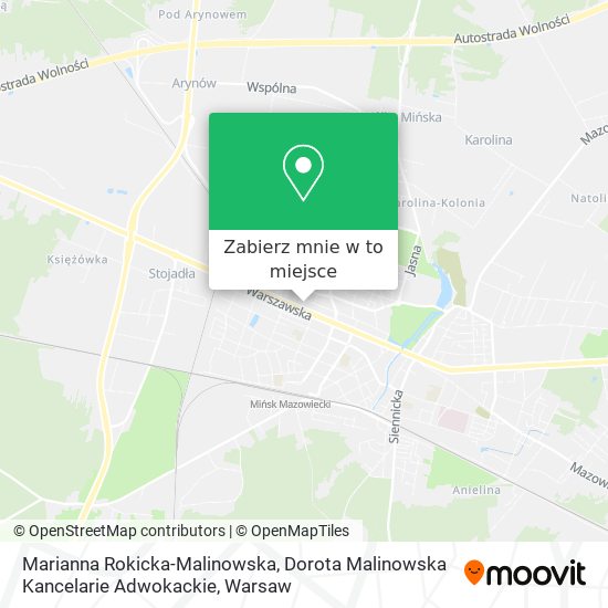 Mapa Marianna Rokicka-Malinowska, Dorota Malinowska Kancelarie Adwokackie