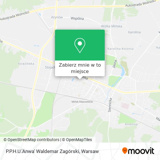 Mapa P.P.H.U.'Anwa' Waldemar Zagórski