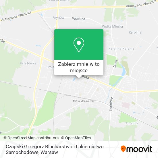 Mapa Czapski Grzegorz Blacharstwo i Lakiernictwo Samochodowe