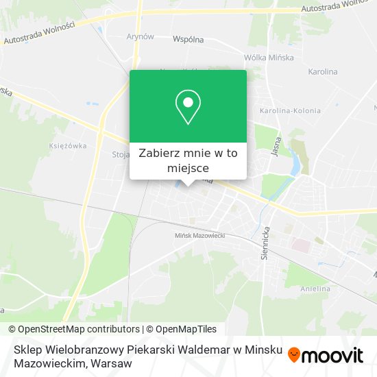 Mapa Sklep Wielobranzowy Piekarski Waldemar w Minsku Mazowieckim