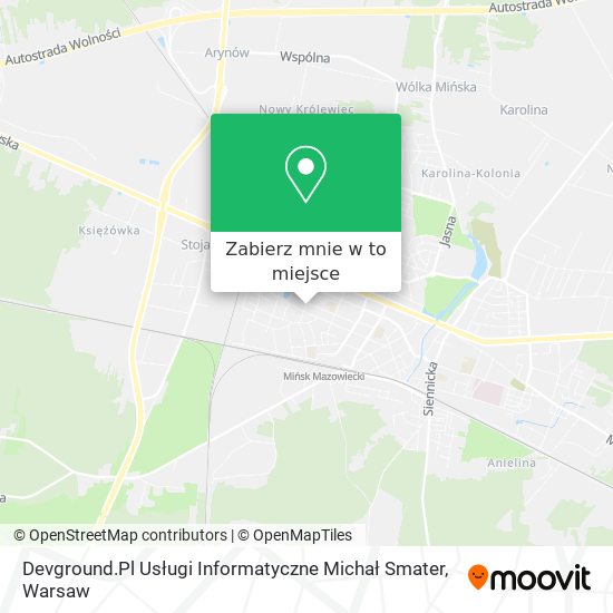 Mapa Devground.Pl Usługi Informatyczne Michał Smater