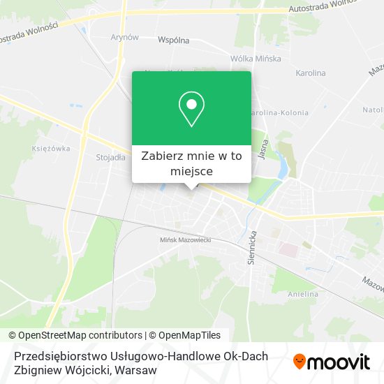 Mapa Przedsiębiorstwo Usługowo-Handlowe Ok-Dach Zbigniew Wójcicki