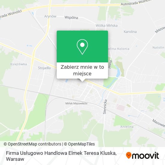 Mapa Firma Usługowo Handlowa Elmek Teresa Kluska