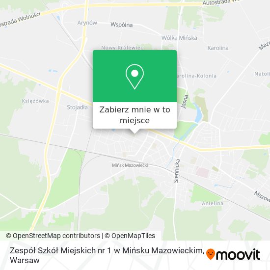 Mapa Zespół Szkół Miejskich nr 1 w Mińsku Mazowieckim