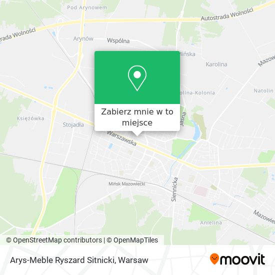 Mapa Arys-Meble Ryszard Sitnicki