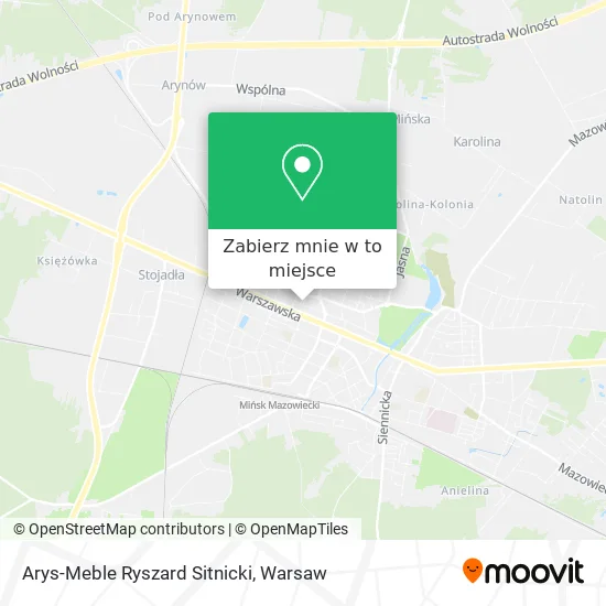 Mapa Arys-Meble Ryszard Sitnicki