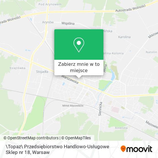 Mapa \Topaz\ Przedsiębiorstwo Handlowo-Usługowe Sklep nr 18