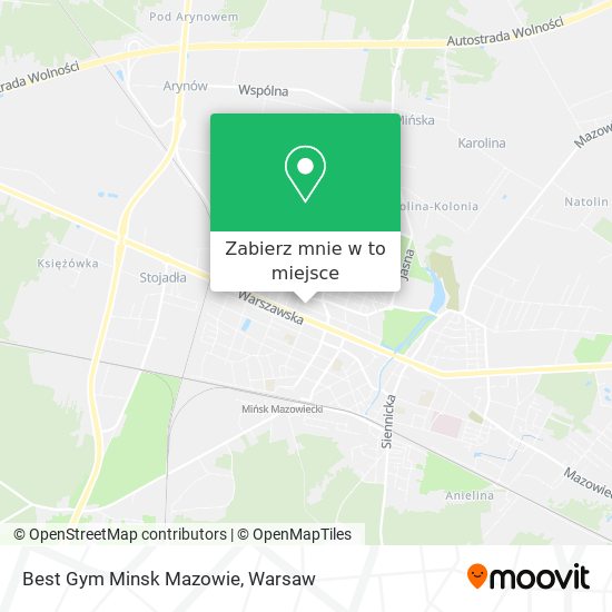 Mapa Best Gym Minsk Mazowie