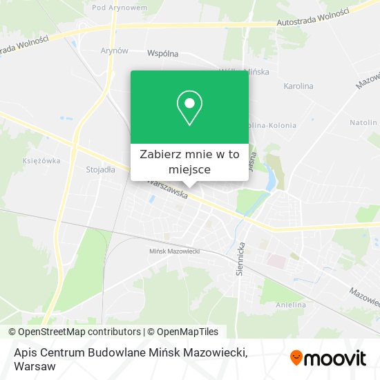 Mapa Apis Centrum Budowlane Mińsk Mazowiecki