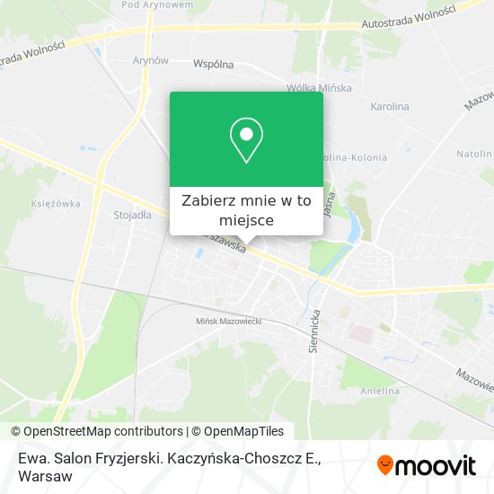 Mapa Ewa. Salon Fryzjerski. Kaczyńska-Choszcz E.