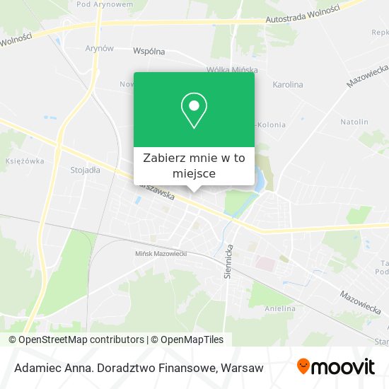 Mapa Adamiec Anna. Doradztwo Finansowe