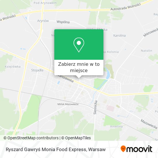 Mapa Ryszard Gawryś Monia Food Express