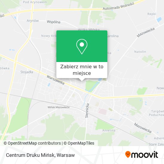 Mapa Centrum Druku Mińsk