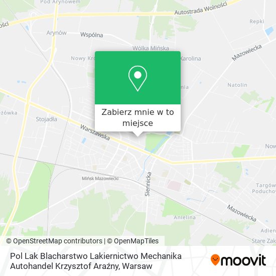 Mapa Pol Lak Blacharstwo Lakiernictwo Mechanika Autohandel Krzysztof Araźny