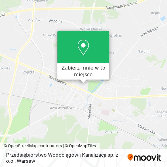 Mapa Przedsiębiorstwo Wodociągów i Kanalizacji sp. z o.o.