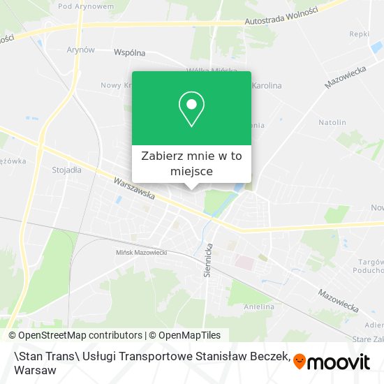 Mapa \Stan Trans\ Usługi Transportowe Stanisław Beczek