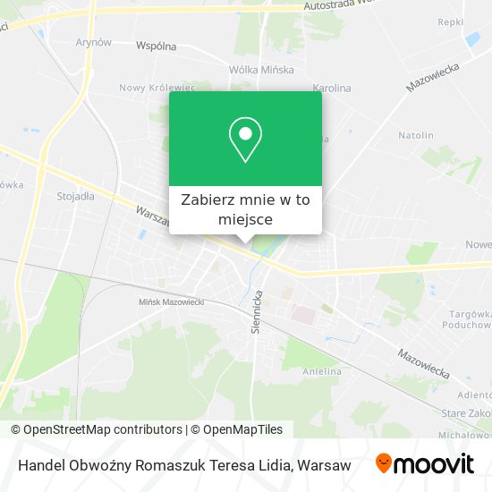 Mapa Handel Obwoźny Romaszuk Teresa Lidia