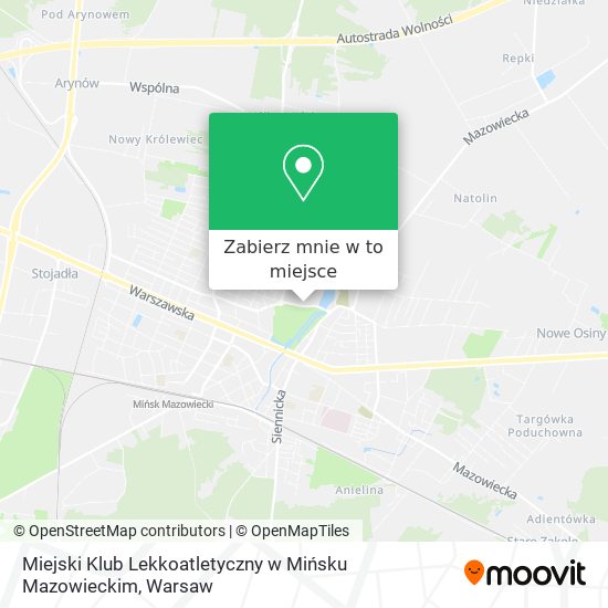 Mapa Miejski Klub Lekkoatletyczny w Mińsku Mazowieckim