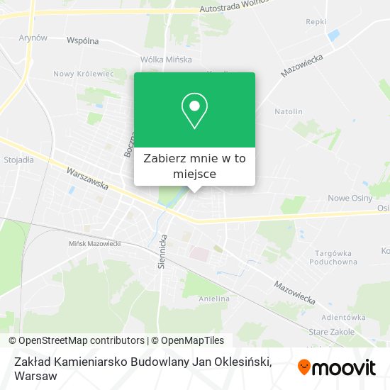 Mapa Zakład Kamieniarsko Budowlany Jan Oklesiński