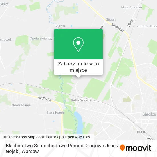 Mapa Blacharstwo Samochodowe Pomoc Drogowa Jacek Gójski