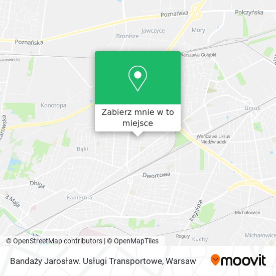 Mapa Bandaży Jarosław. Usługi Transportowe