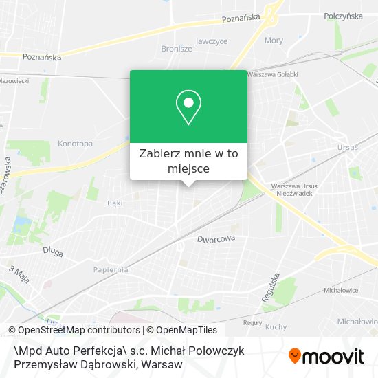 Mapa \Mpd Auto Perfekcja\ s.c. Michał Polowczyk Przemysław Dąbrowski