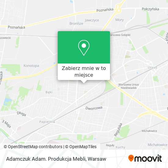 Mapa Adamczuk Adam. Produkcja Mebli