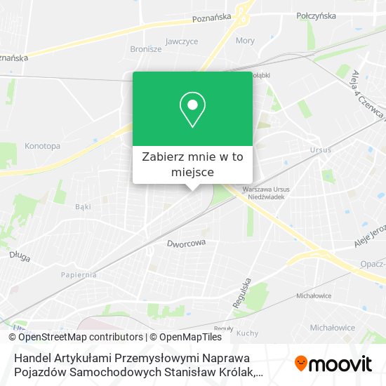 Mapa Handel Artykułami Przemysłowymi Naprawa Pojazdów Samochodowych Stanisław Królak