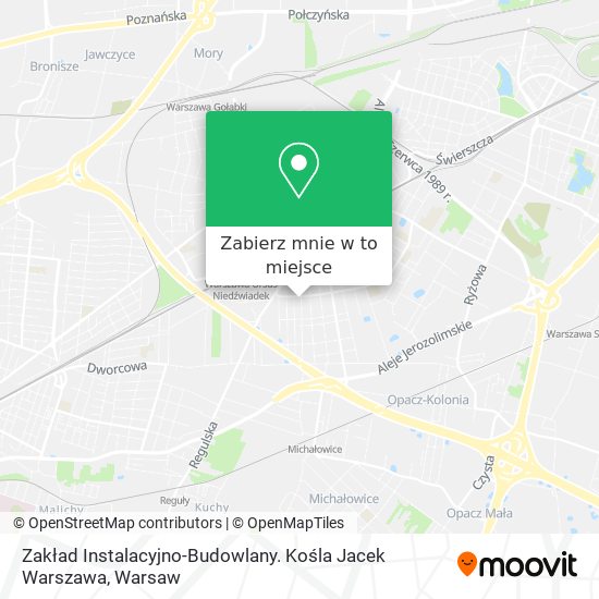 Mapa Zakład Instalacyjno-Budowlany. Kośla Jacek Warszawa