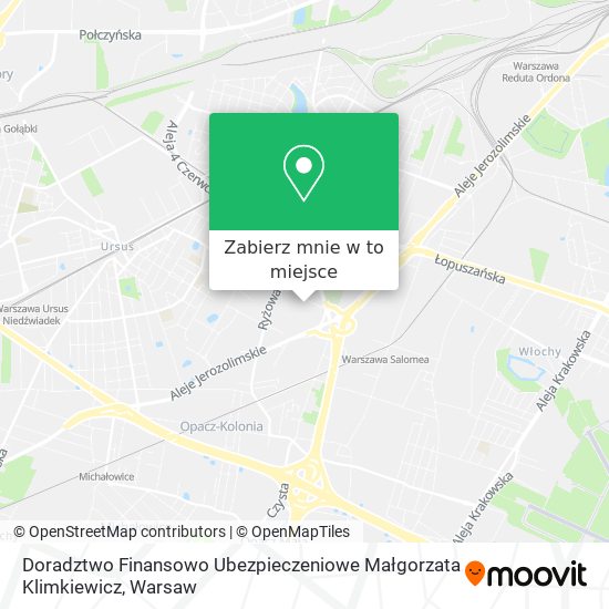 Mapa Doradztwo Finansowo Ubezpieczeniowe Małgorzata Klimkiewicz