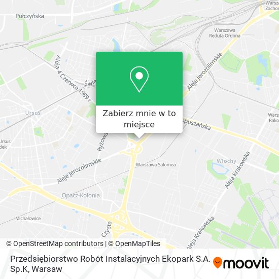 Mapa Przedsiębiorstwo Robót Instalacyjnych Ekopark S.A. Sp.K