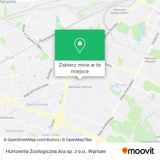 Mapa Hurtownia Zoologiczna Ara sp. z o.o.