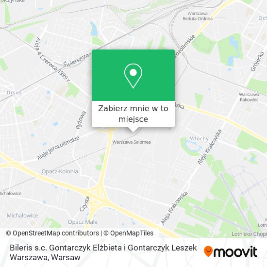 Mapa Bileris s.c. Gontarczyk Elżbieta i Gontarczyk Leszek Warszawa