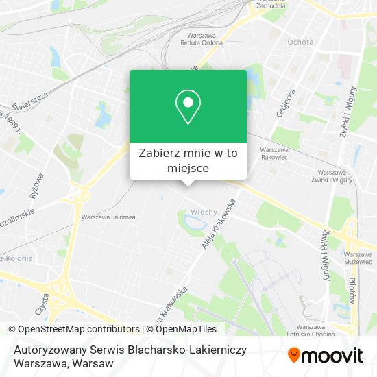 Mapa Autoryzowany Serwis Blacharsko-Lakierniczy Warszawa