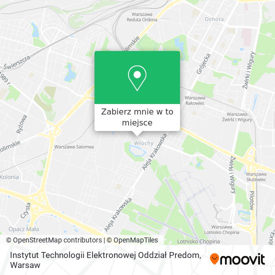 Mapa Instytut Technologii Elektronowej Oddział Predom