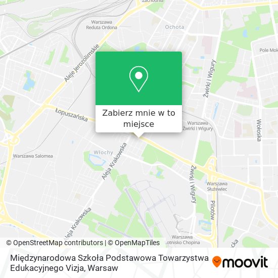 Mapa Międzynarodowa Szkoła Podstawowa Towarzystwa Edukacyjnego Vizja