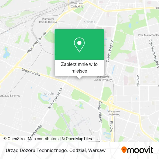 Mapa Urząd Dozoru Technicznego. Oddział