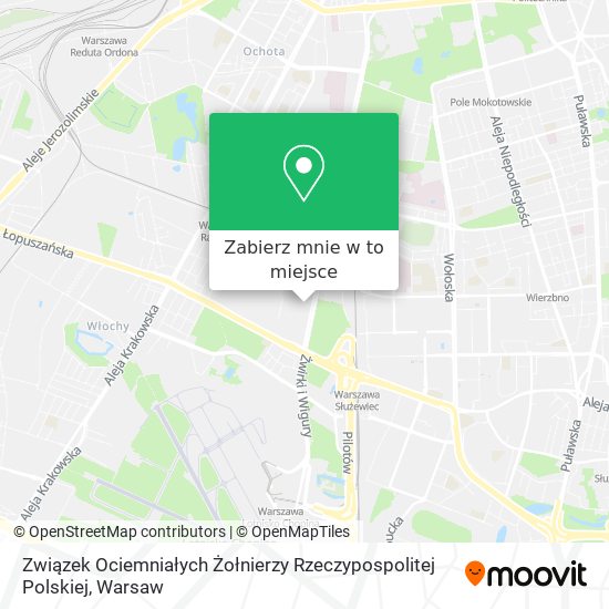 Mapa Związek Ociemniałych Żołnierzy Rzeczypospolitej Polskiej