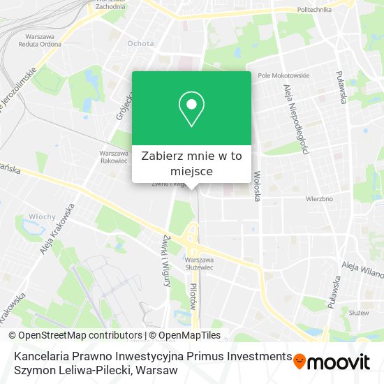 Mapa Kancelaria Prawno Inwestycyjna Primus Investments Szymon Leliwa-Pilecki