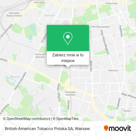 Mapa British-American Tobacco Polska SA