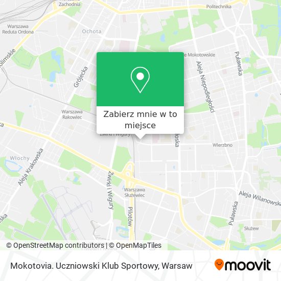 Mapa Mokotovia. Uczniowski Klub Sportowy