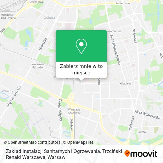 Mapa Zakład Instalacji Sanitarnych i Ogrzewania. Trzciński Renald Warszawa