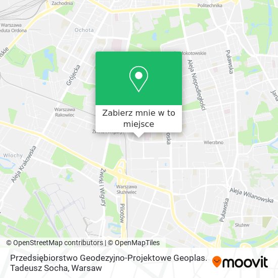 Mapa Przedsiębiorstwo Geodezyjno-Projektowe Geoplas. Tadeusz Socha