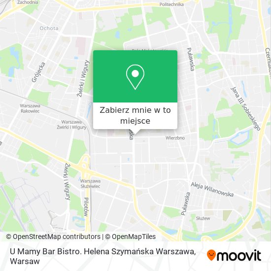 Mapa U Mamy Bar Bistro. Helena Szymańska Warszawa