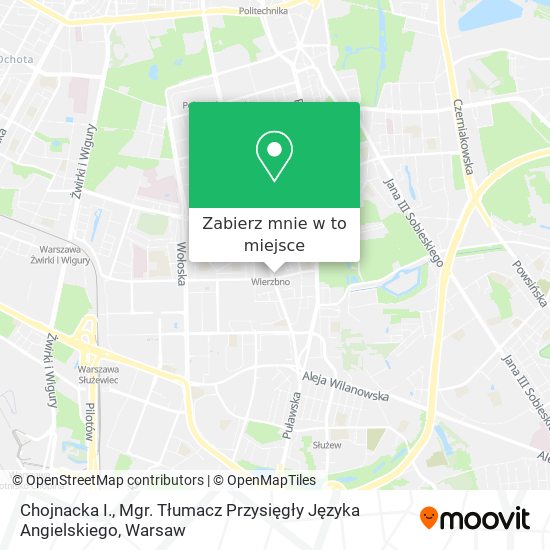 Mapa Chojnacka I., Mgr. Tłumacz Przysięgły Języka Angielskiego