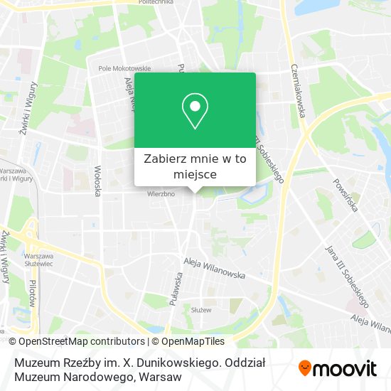 Mapa Muzeum Rzeźby im. X. Dunikowskiego. Oddział Muzeum Narodowego