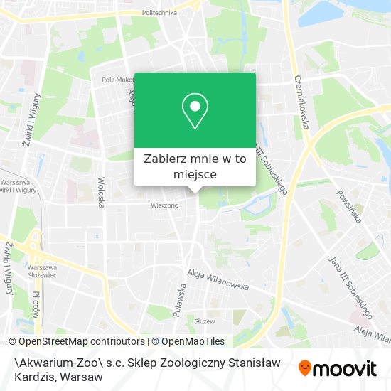 Mapa \Akwarium-Zoo\ s.c. Sklep Zoologiczny Stanisław Kardzis