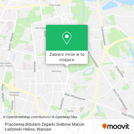 Mapa Pracownia Biżuterii-Zegarki Srebrne Marcin Ładzinski Helios