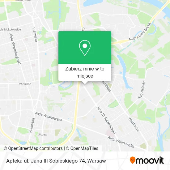 Mapa Apteka ul. Jana III Sobieskiego 74