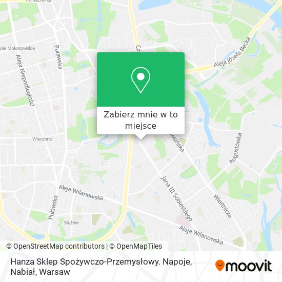 Mapa Hanza Sklep Spożywczo-Przemysłowy. Napoje, Nabiał